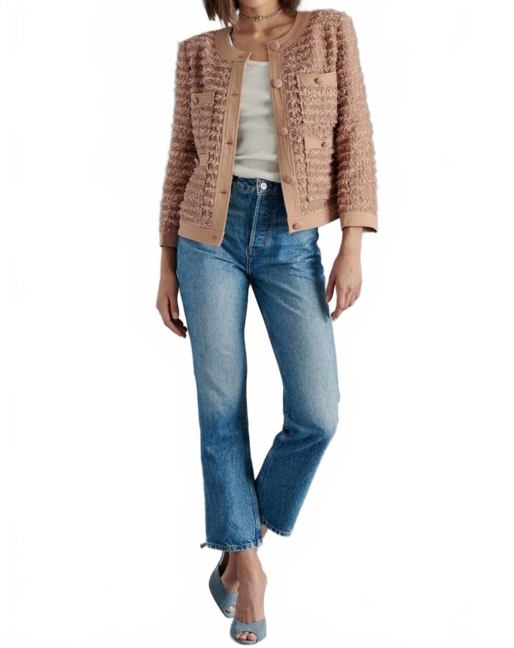 NEW STEVE MADDEN winer tweed jacket in rose